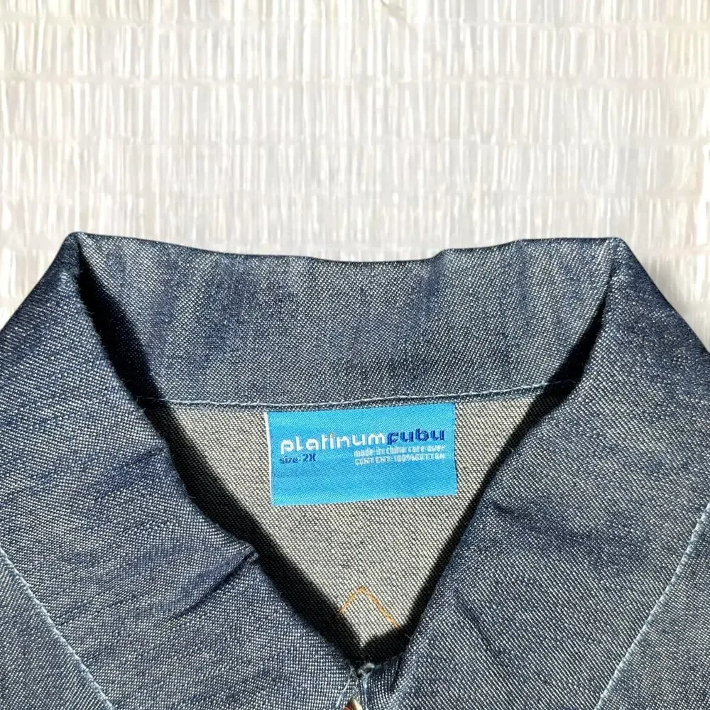 Vintage Platinum FUBU Fat Albert & The Junkyard Gang Denim Jacket - Size 2X